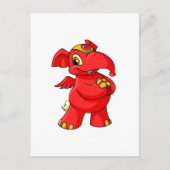 Joyful red Elephante Briefkaart (Voorkant)