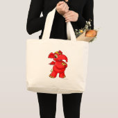Joyful red Elephante Grote Tote Bag (Voorkant (product))