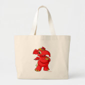Joyful red Elephante Grote Tote Bag (Voorkant)