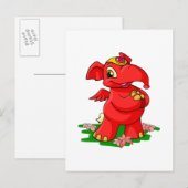 Joyful red Elephante in Shenkuu Briefkaart (Voorkant / Achterkant)