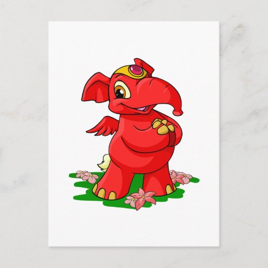 Joyful red Elephante in Shenkuu Briefkaart (Voorkant)