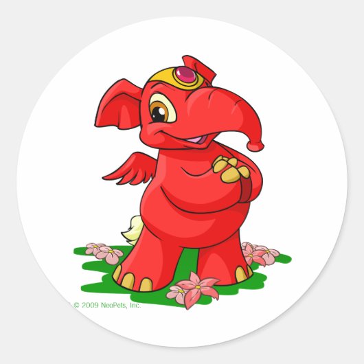 Joyful red Elephante in Shenkuu Ronde Sticker (Voorkant)