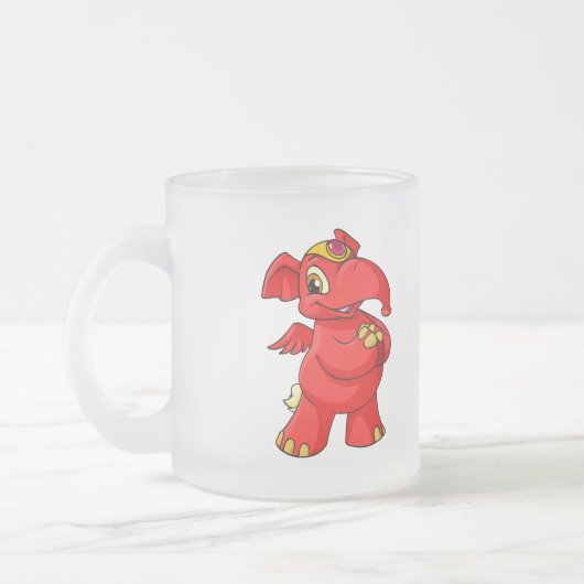 Joyful red Elephante Matglas Koffiemok (Links)