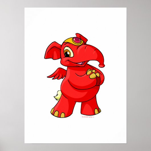 Joyful red Elephante Poster (Voorkant)