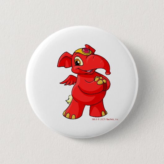 Joyful red Elephante Ronde Button 5,7 Cm (Voorkant)
