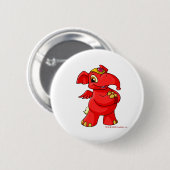 Joyful red Elephante Ronde Button 5,7 Cm (Voorkant /achterkant)
