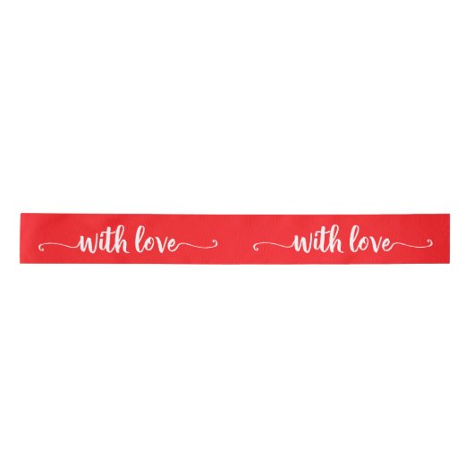 Joyful Red en White met Love Satijnen Lint (Voorkant)