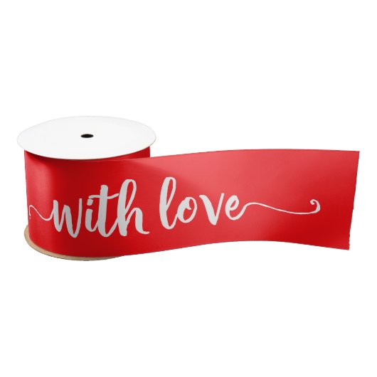 Joyful Red en White met Love Satijnen Lint (Spoel)