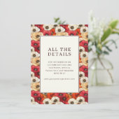 Joyful Red Floral Celebration Informatiekaartje (Staand voorkant)
