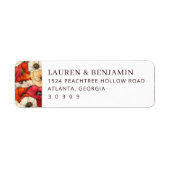 Joyful Red Floral Stylized Illustration Etiket (Voorkant)