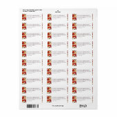 Joyful Red Floral Stylized Illustration Etiket (Full Sheet)