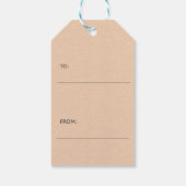 Joyful Red Gold-geborsteld script op grijs kraftpa Cadeaulabel (Achterkant)