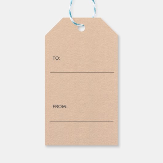 Joyful Red Gold-geborsteld script op grijs kraftpa Cadeaulabel (Achterkant)