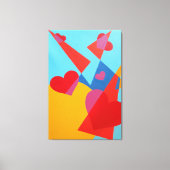 Joyful Red Hearts Abstract Print (Voorkant)