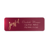Joyful, Red Holiday, Kerstmis Etiket (Voorkant)