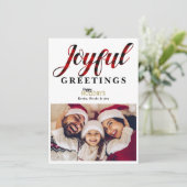 JOYFUL Red Pset Holiday Greetings Kaart (Staand voorkant)