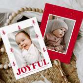 Joyful Red Trees 2 Foto Feestdagenkaart