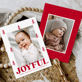 Joyful Red Trees 2 Foto Feestdagenkaart