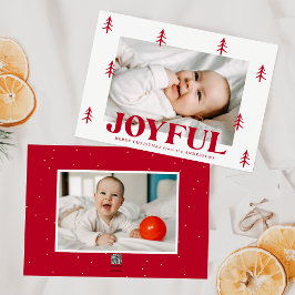 Joyful Red Trees 2 Foto Feestdagenkaart