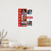 JOYFUL Red Year in Review 5 Foto Collage Family Poster (Keuken)