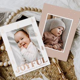 Joyful Roos Gold Trees 2 Foto Folie Feestdagenkaart