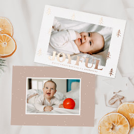 Joyful Roos Gold Trees 2 Foto Folie Feestdagenkaart