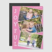 Joyful roze Kinder foto Schattigee kerstmagneet Ka (Voorkant / Achterkant)