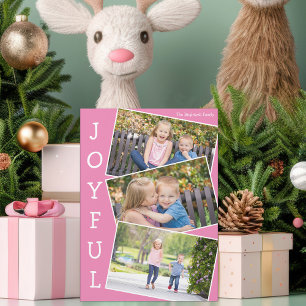Joyful roze Kinder foto Schattigee kerstmagneet Ka