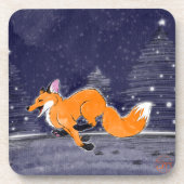 Joyful Running Fox Onderzetter Set (Voorkant)