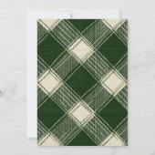 Joyful Rustic Green Gingham Family Photo Christmas Feestdagenkaart (Achterkant)