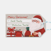 Joyful Santa Kerstkerst Cadeaulabel (Voorkant (Horizontaal))