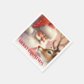 Joyful Santa Rudolph Festive Table Napkins Servet (Hoek)