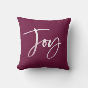 Joyful Script   Berry Holiday Kussen
