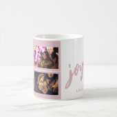 Joyful Script Blush roze 4 Photo Collage Keepslag Koffiemok (Center)