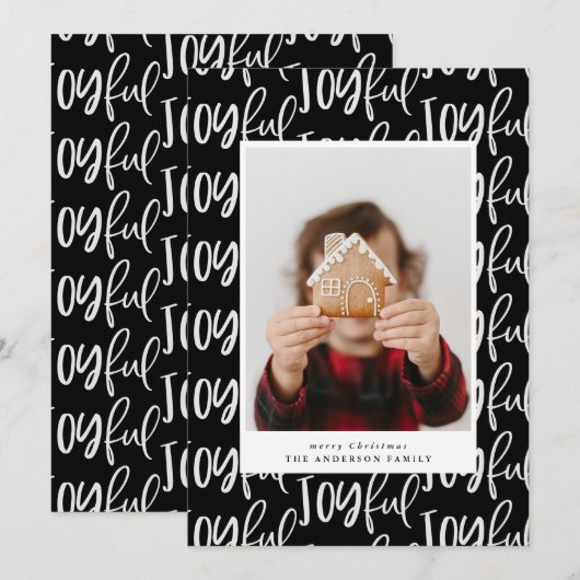 joyful script één foto - familie elegant kleurrijk (Voorkant / Achterkant)