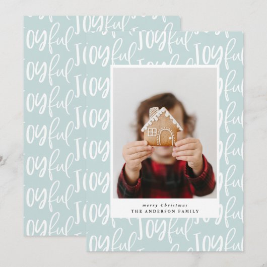 joyful script één foto - familie elegant kleurrijk (Voorkant / Achterkant)