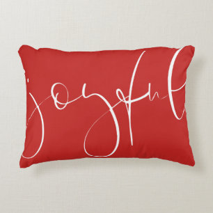 Joyful script feestelijke rode feestdag accent kussen