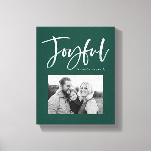 Joyful Script | Groen Canvas Afdruk (Voorkant)