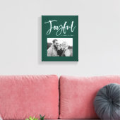 Joyful Script | Groen Canvas Afdruk (Insitu (Woonkamer))