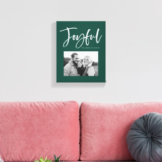Joyful Script | Groen Canvas Afdruk (Insitu (Woonkamer))