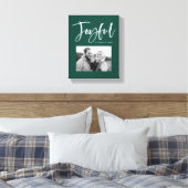 Joyful Script | Groen Canvas Afdruk (Insitu (Slaapkamer))