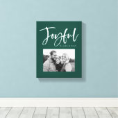 Joyful Script | Groen Canvas Afdruk (Insitu (Houten vloer))