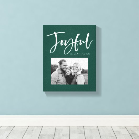 Joyful Script | Groen Canvas Afdruk (Insitu (Houten vloer))