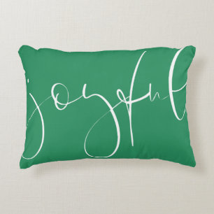 Joyful script groene vakantie accent kussen