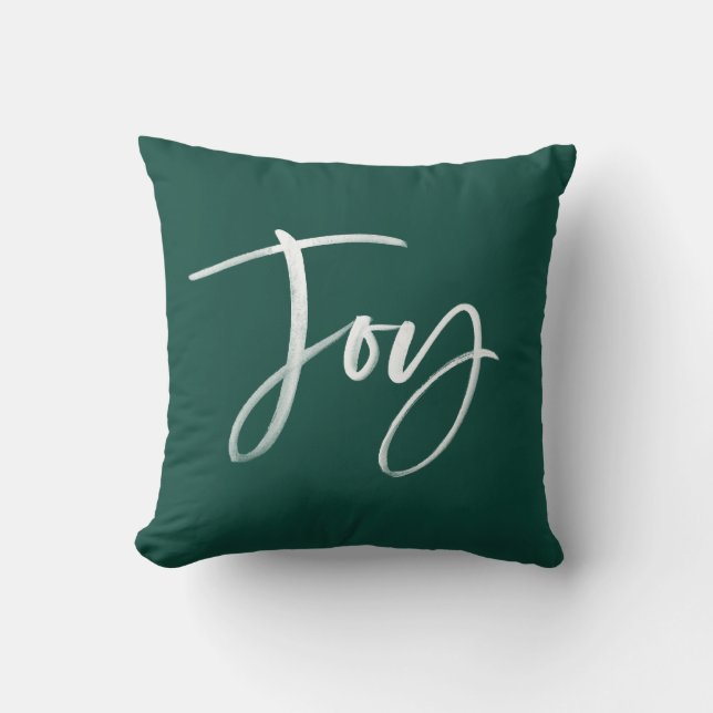 Joyful Script | Groene vakantie Kussen (Voorkant)