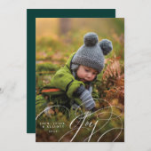 Joyful Script Happy Photo Holiday Card (Voorkant / Achterkant)