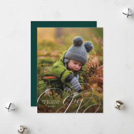 Joyful Script Happy Photo Holiday Card Feestdagenkaart