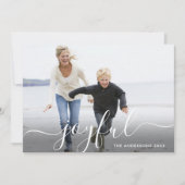 Joyful Script Holiday-fotokaart Feestdagenkaart (Voorkant)