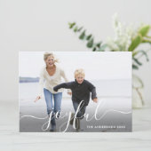 Joyful Script Holiday-fotokaart Feestdagenkaart (Staand voorkant)