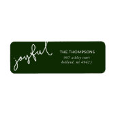 Joyful Script Holiday Return-adres Etiket (Voorkant)